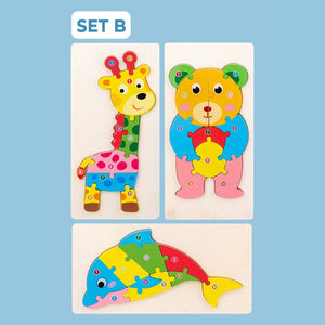 Montessori 3D Animal Shaped Puzzle (Set of 3)