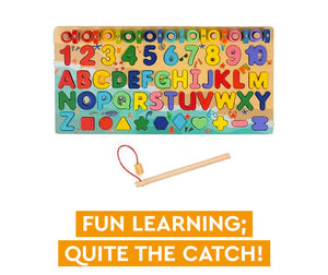 Number & Alphabet Wooden Montessori Fishing Toy